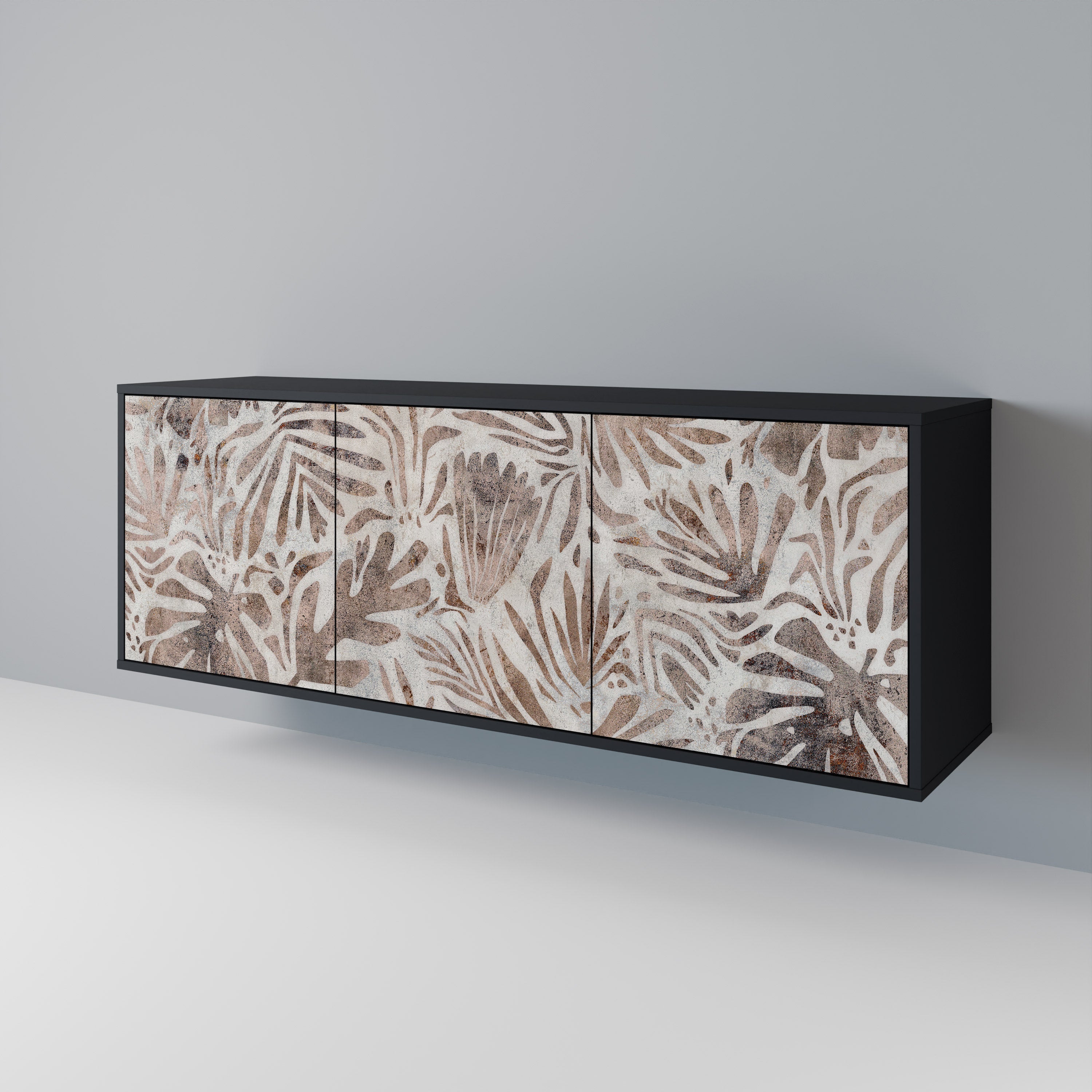 PASSING TIME 3-Door Sideboard in Black Finish