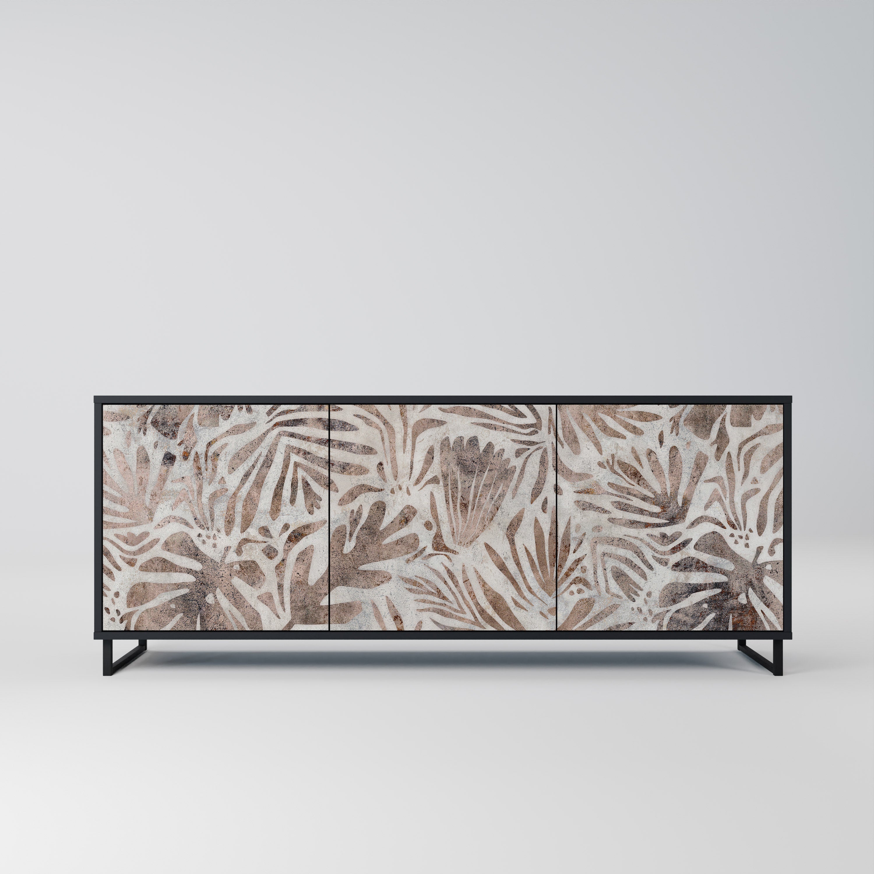 PASSING TIME Aparador de 3 Portas em Acabamento Preto