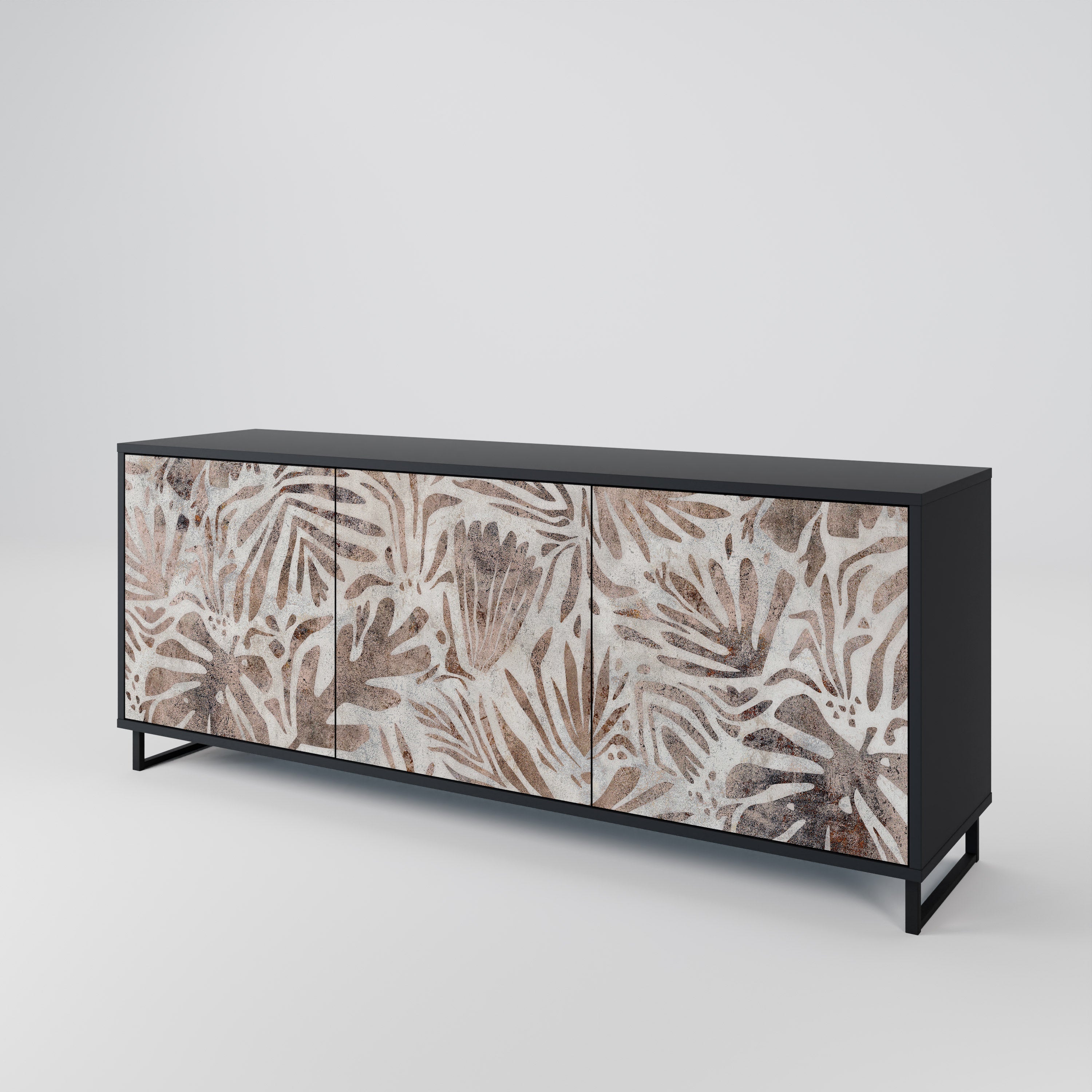 PASSING TIME 3-Door Sideboard in Black Finish