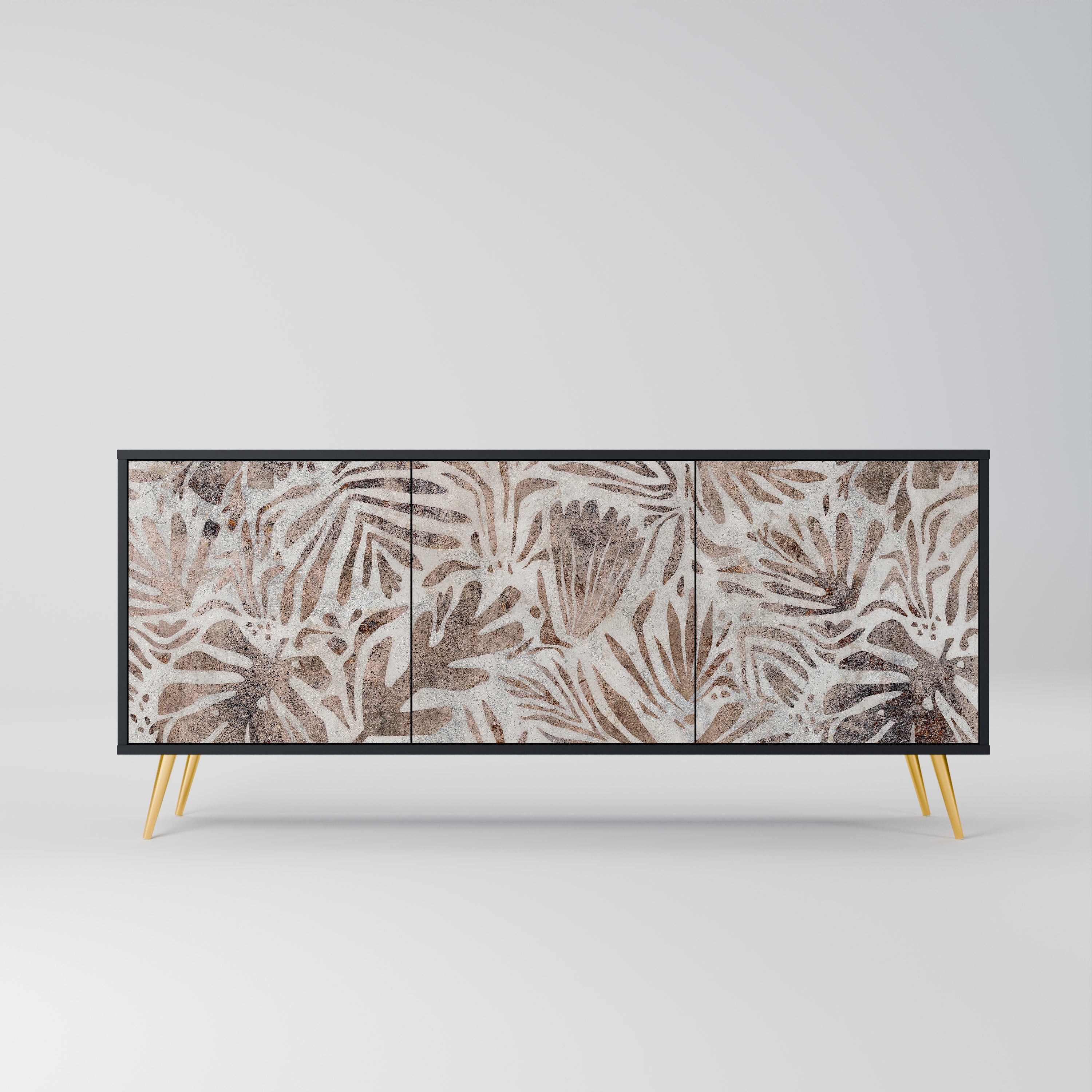 PASSING TIME Aparador de 3 Portas em Acabamento Preto