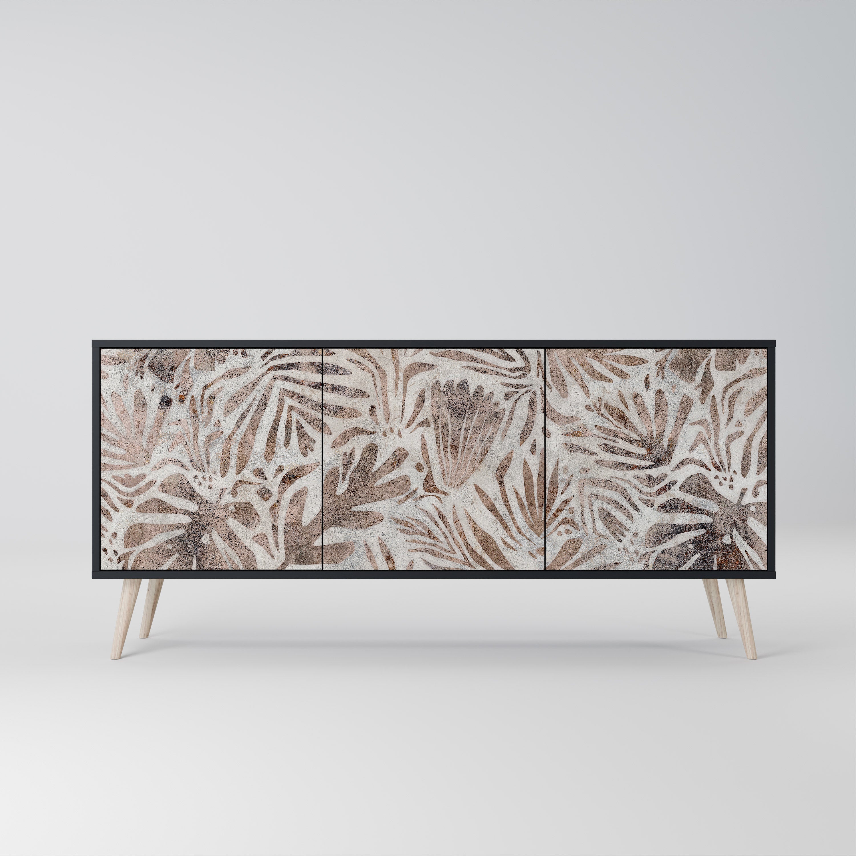 PASSING TIME Aparador de 3 Portas em Acabamento Preto