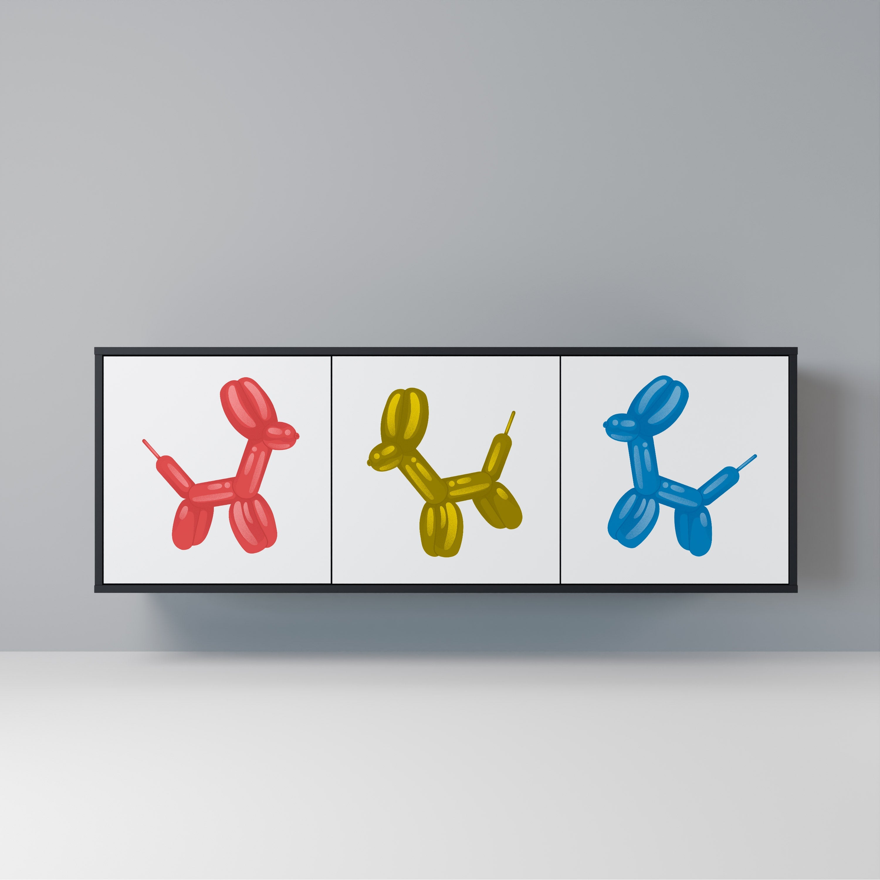 CHILDHOOD MEMORY Aparador de 3 Portas em Acabamento Preto