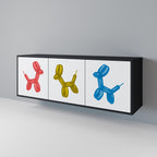 CHILDHOOD MEMORY Aparador de 3 Portas em Acabamento Preto