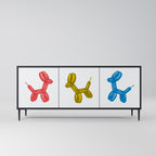 CHILDHOOD MEMORY Aparador de 3 Portas em Acabamento Preto