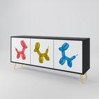 CHILDHOOD MEMORY Aparador de 3 Portas em Acabamento Preto