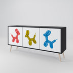 CHILDHOOD MEMORY Aparador de 3 Portas em Acabamento Preto