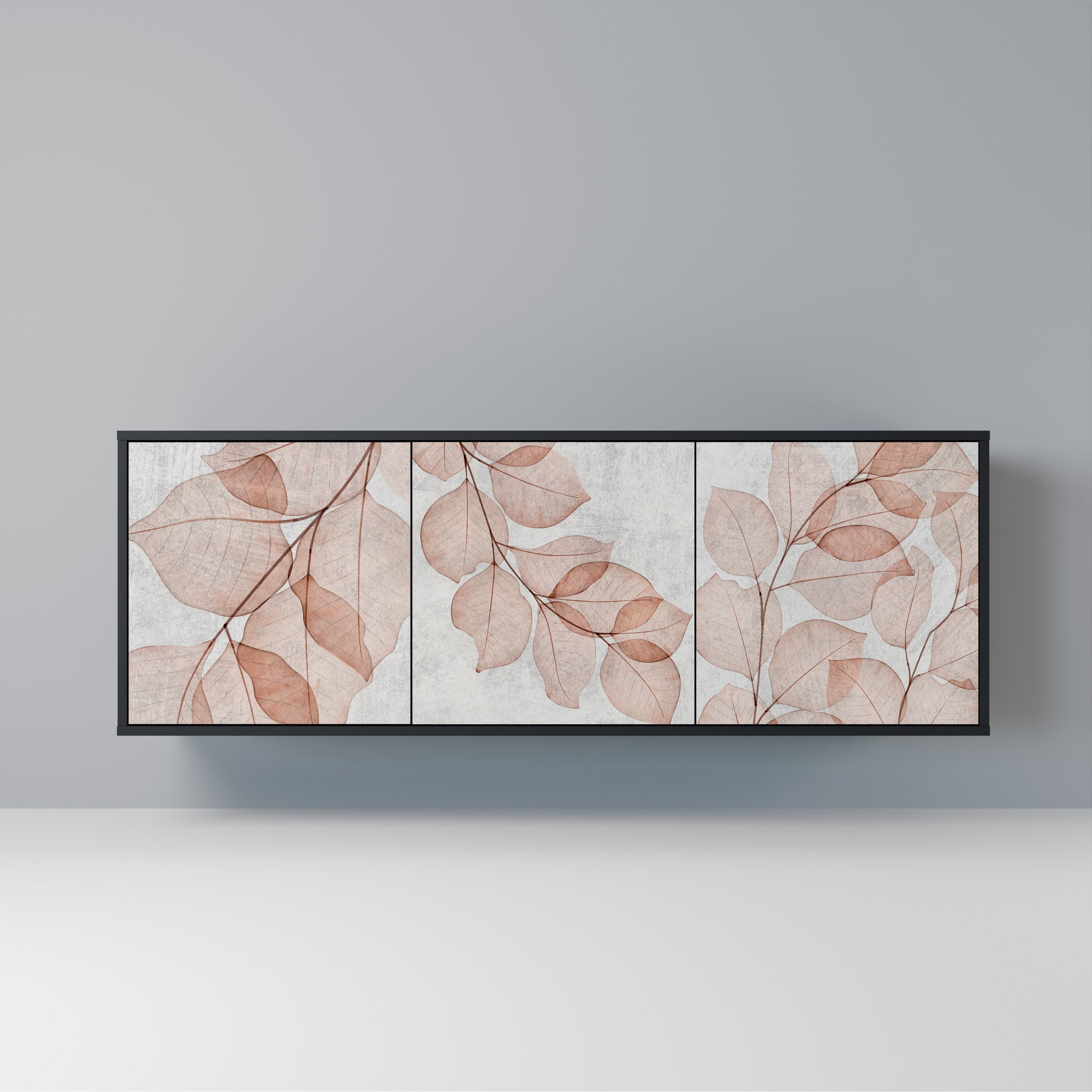 AUTUMN FRAGILITY Aparador de 3 Portas em Acabamento Preto