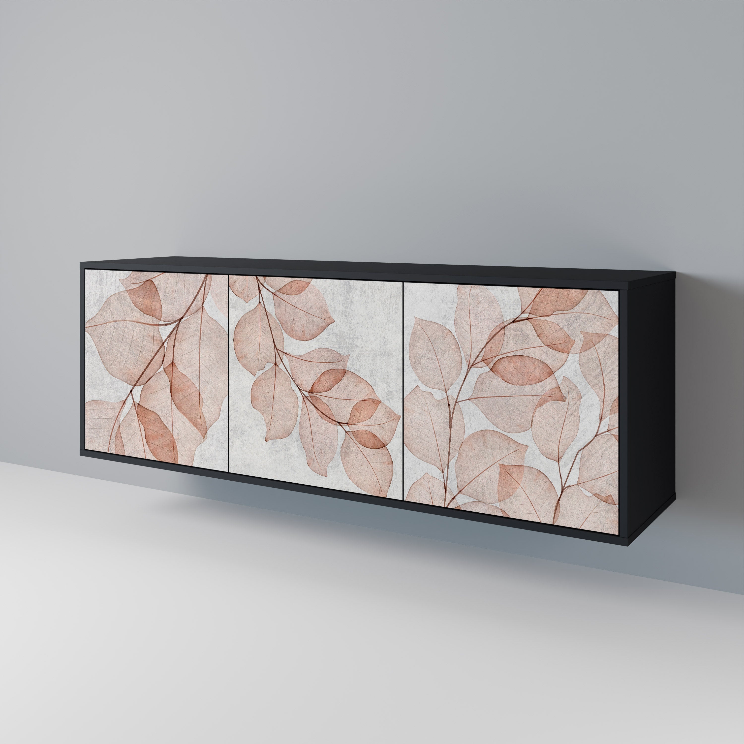 AUTUMN FRAGILITY Aparador de 3 Portas em Acabamento Preto