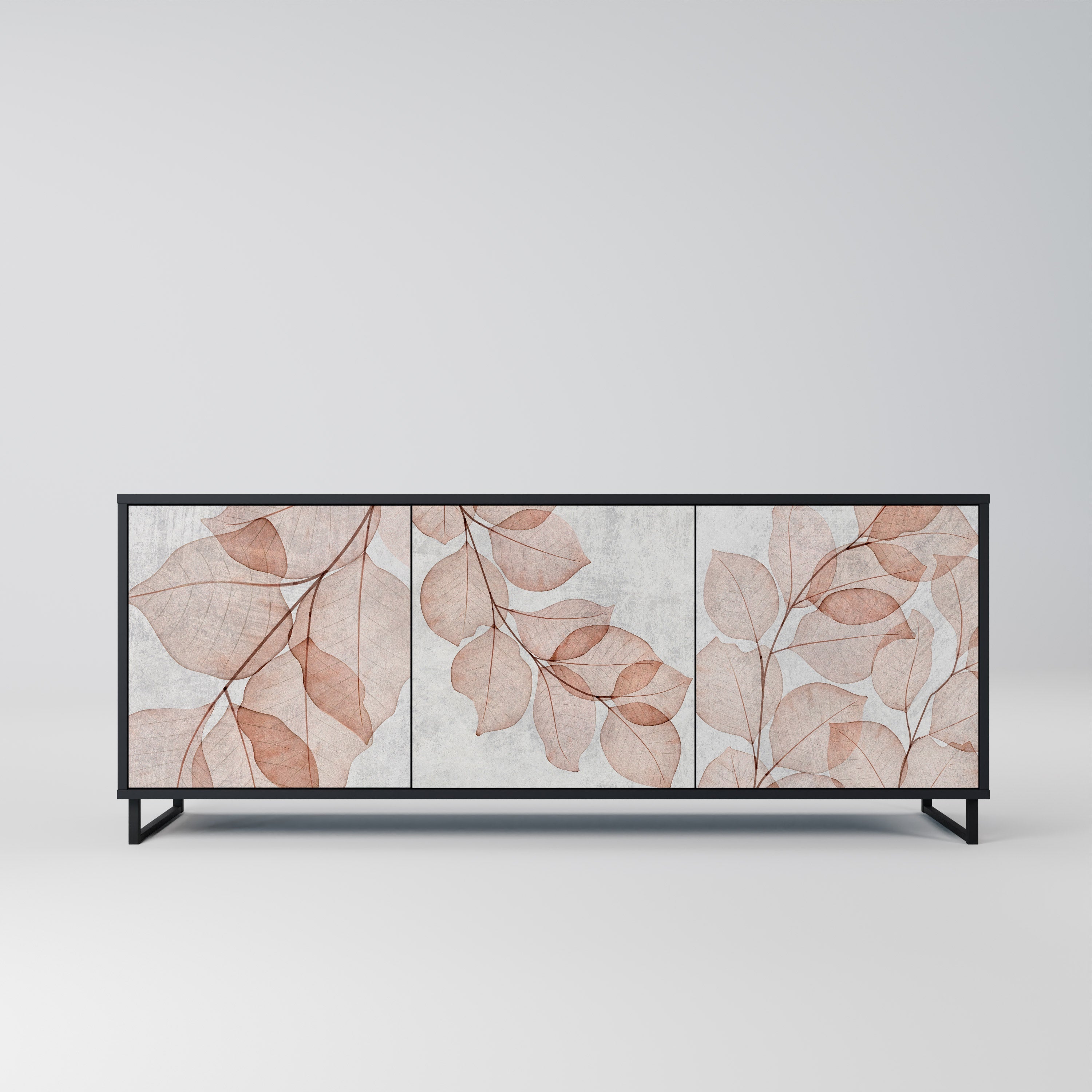 AUTUMN FRAGILITY Aparador de 3 Portas em Acabamento Preto