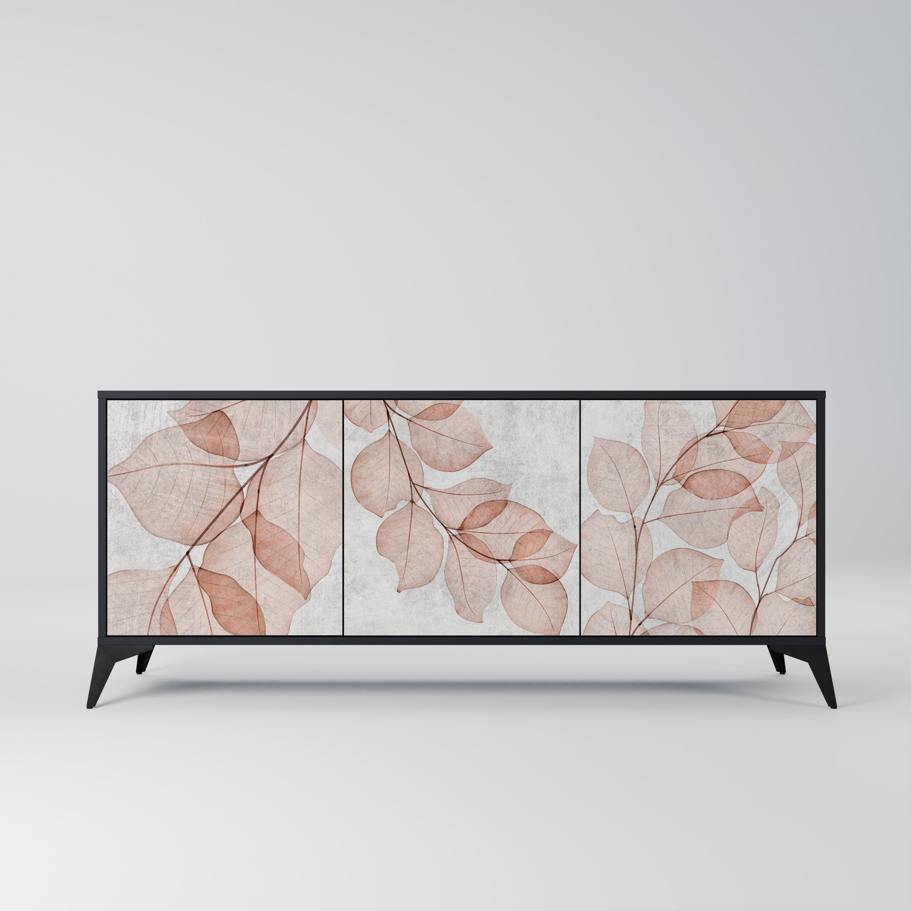 AUTUMN FRAGILITY Aparador de 3 Portas em Acabamento Preto