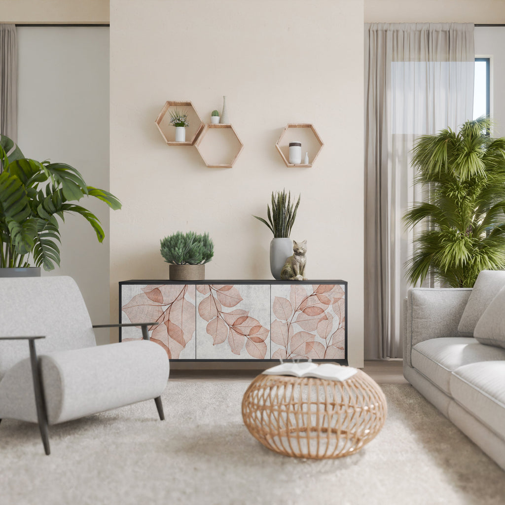 AUTUMN FRAGILITY Aparador de 3 Portas em Acabamento Preto