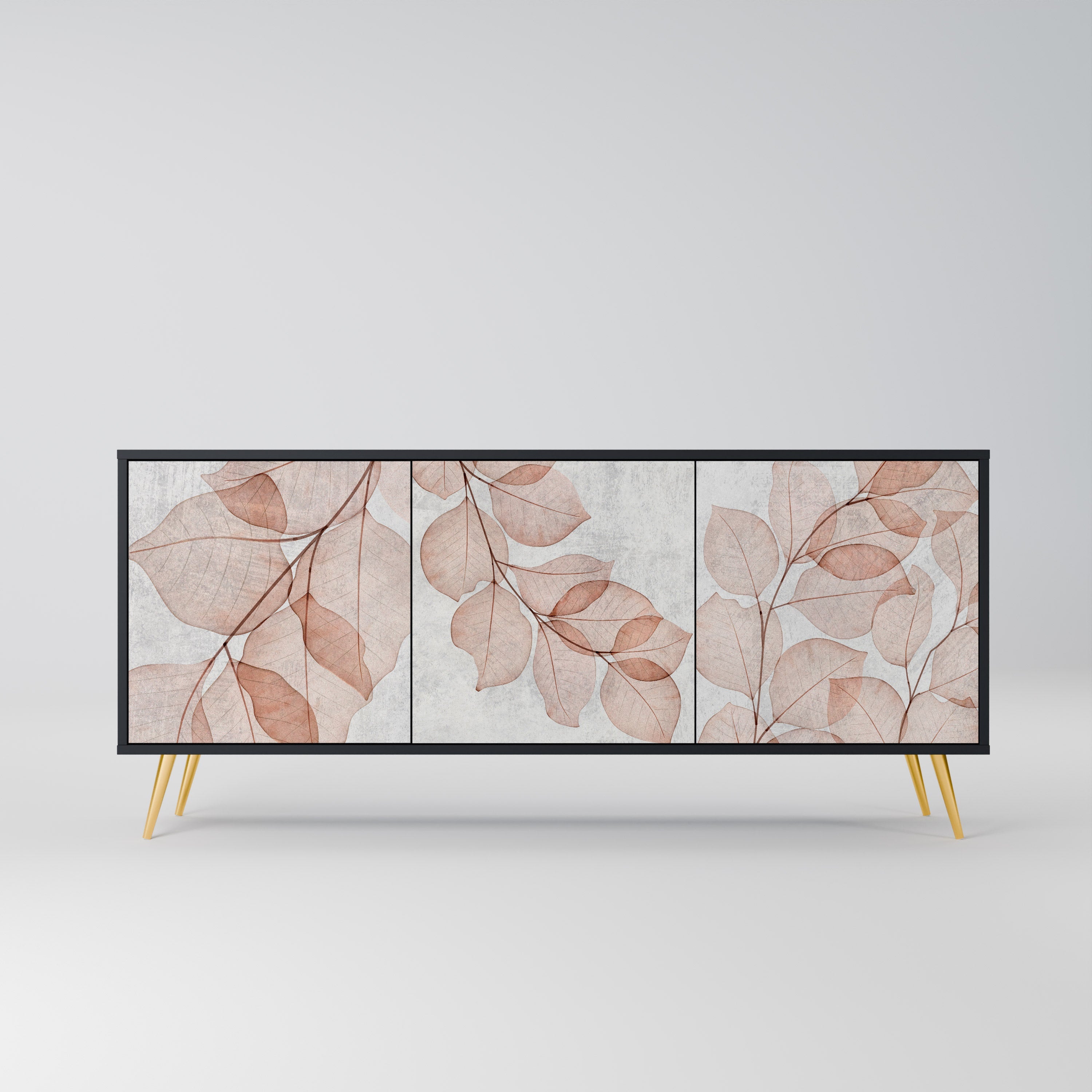 AUTUMN FRAGILITY Aparador de 3 Portas em Acabamento Preto