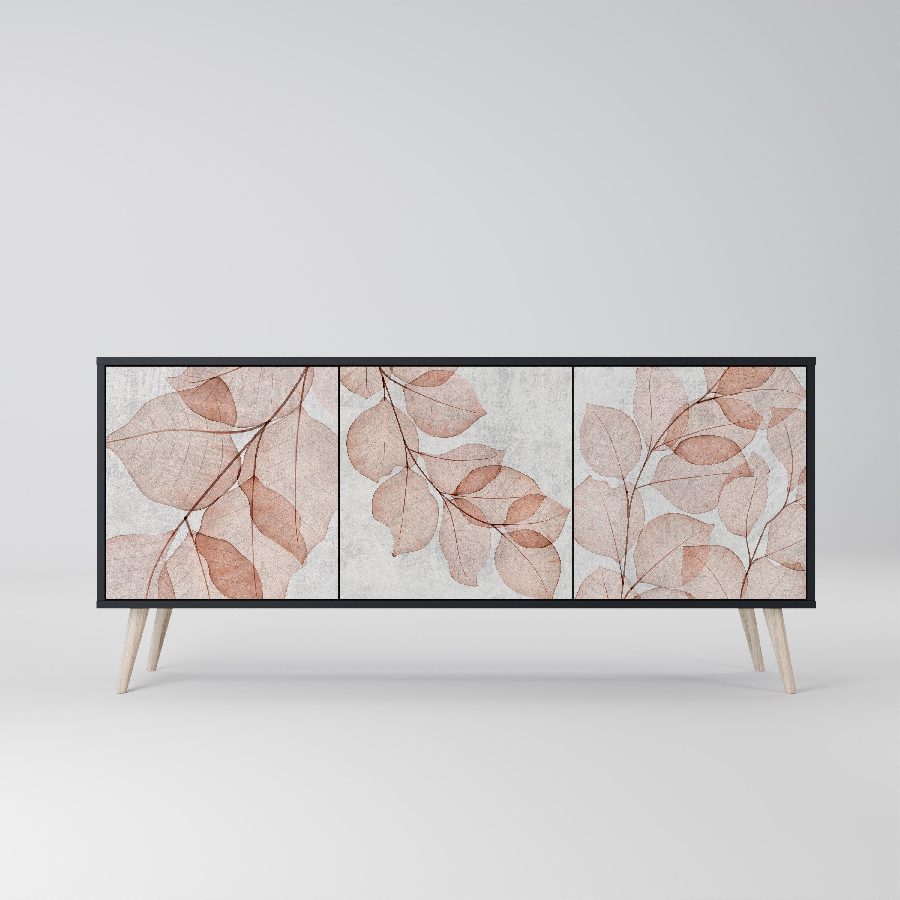 AUTUMN FRAGILITY Aparador de 3 Portas em Acabamento Preto