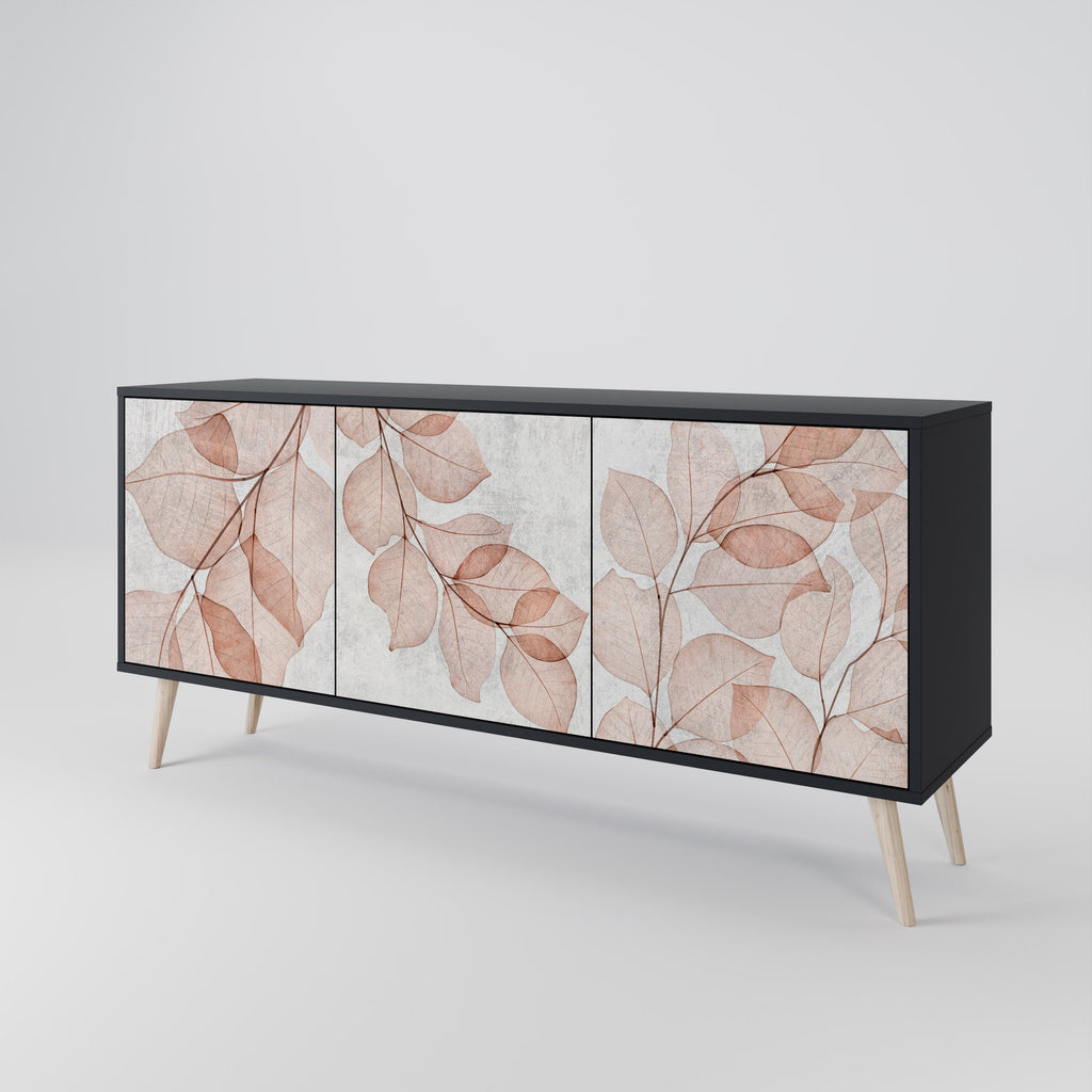 AUTUMN FRAGILITY Aparador de 3 Portas em Acabamento Preto