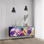 BIKE DREAMS Aparador de 3 Portas em Acabamento Preto