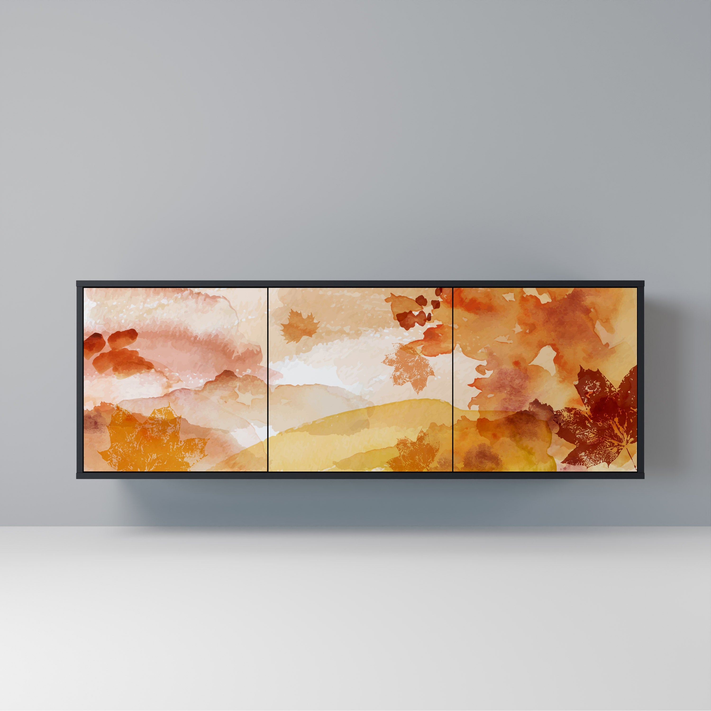 TRACES OF AUTUMN Aparador de 3 Portas em Acabamento Preto