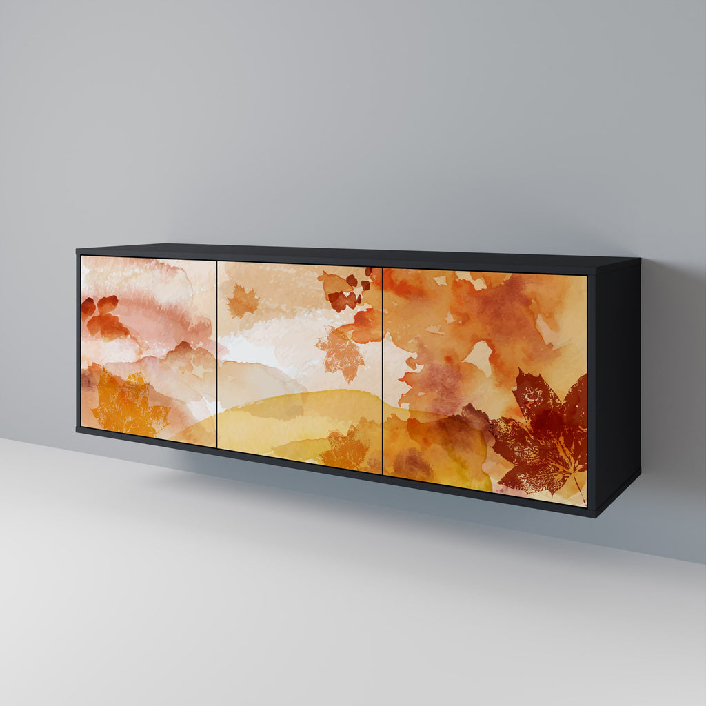 TRACES OF AUTUMN Aparador de 3 Portas em Acabamento Preto
