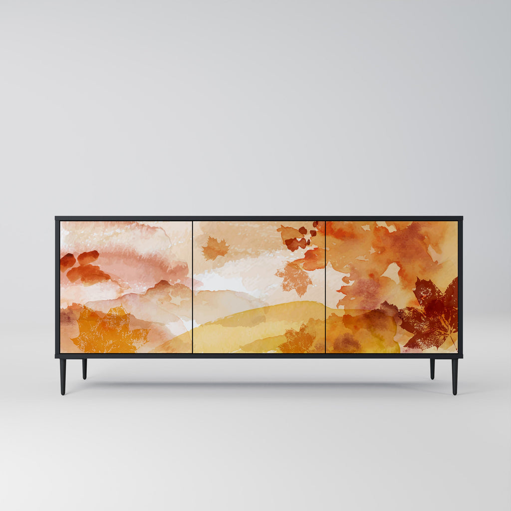 TRACES OF AUTUMN Aparador de 3 Portas em Acabamento Preto