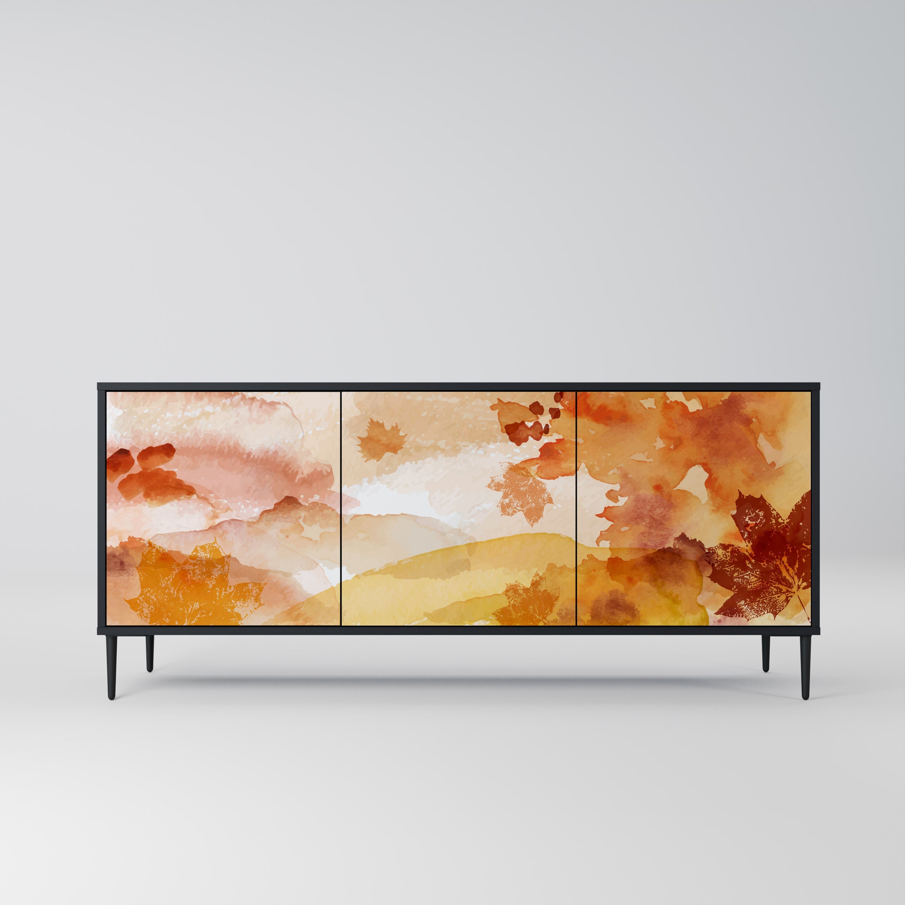 TRACES OF AUTUMN Aparador de 3 Portas em Acabamento Preto