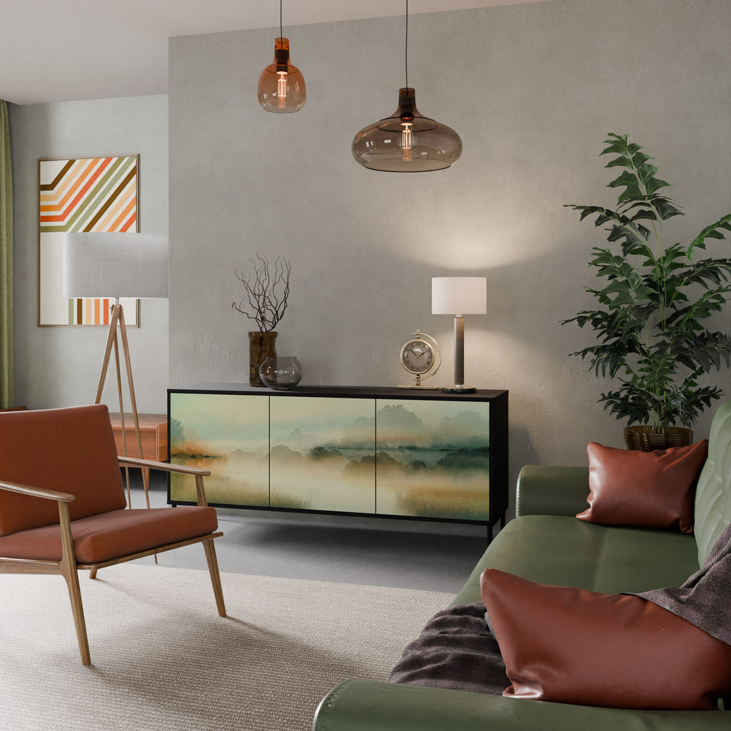 MORNING BY THE LAKE Aparador de 3 Portas em Acabamento Preto