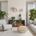 TROPICAL COMPOSITION Aparador de 3 Portas em Acabamento Preto