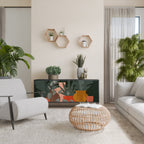 TROPICAL COMPOSITION Aparador de 3 Portas em Acabamento Preto