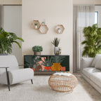 TROPICAL COMPOSITION Aparador de 3 Portas em Acabamento Preto