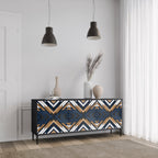 ARTFUL GEOMETRY Aparador de 3 Portas em Acabamento Preto