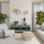 ARTISTIC GEOMETRY Aparador de 3 Portas em Acabamento Preto