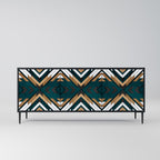 ARTISTIC GEOMETRY Aparador de 3 Portas em Acabamento Preto