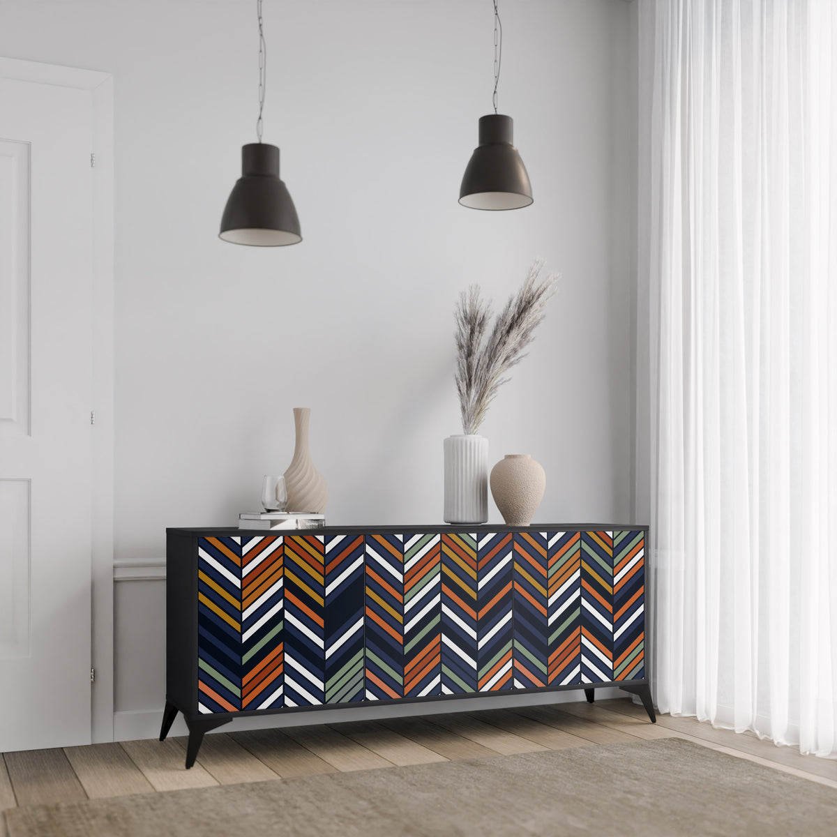 VIBRANT PATCHWORK Aparador de 3 Portas