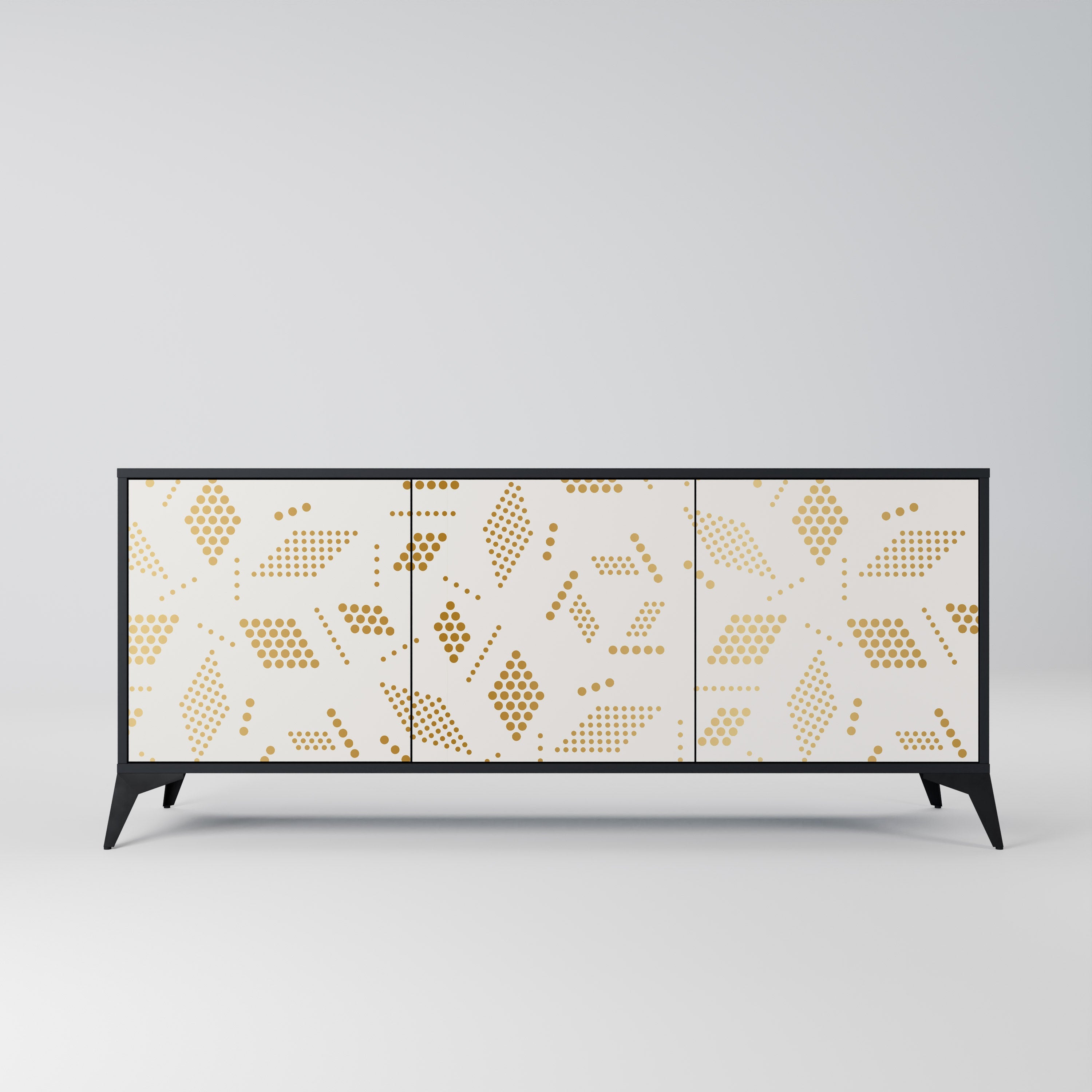 SPOTTED DAZE Aparador de 3 Portas em Acabamento Preto