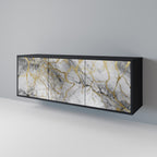 TIMELESS GLIDE Aparador de 3 Portas em Acabamento Preto