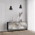 TIMELESS GLIDE Aparador de 3 Portas em Acabamento Preto