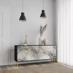 TIMELESS GLIDE Aparador de 3 Portas em Acabamento Preto