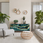 GOLDRUSH ODYSSEY Aparador de 3 Portas em Acabamento Preto