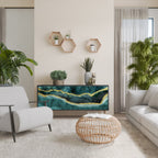 GOLDRUSH ODYSSEY Aparador de 3 Portas em Acabamento Preto