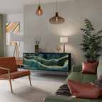 GOLDRUSH ODYSSEY Aparador de 3 Portas em Acabamento Preto