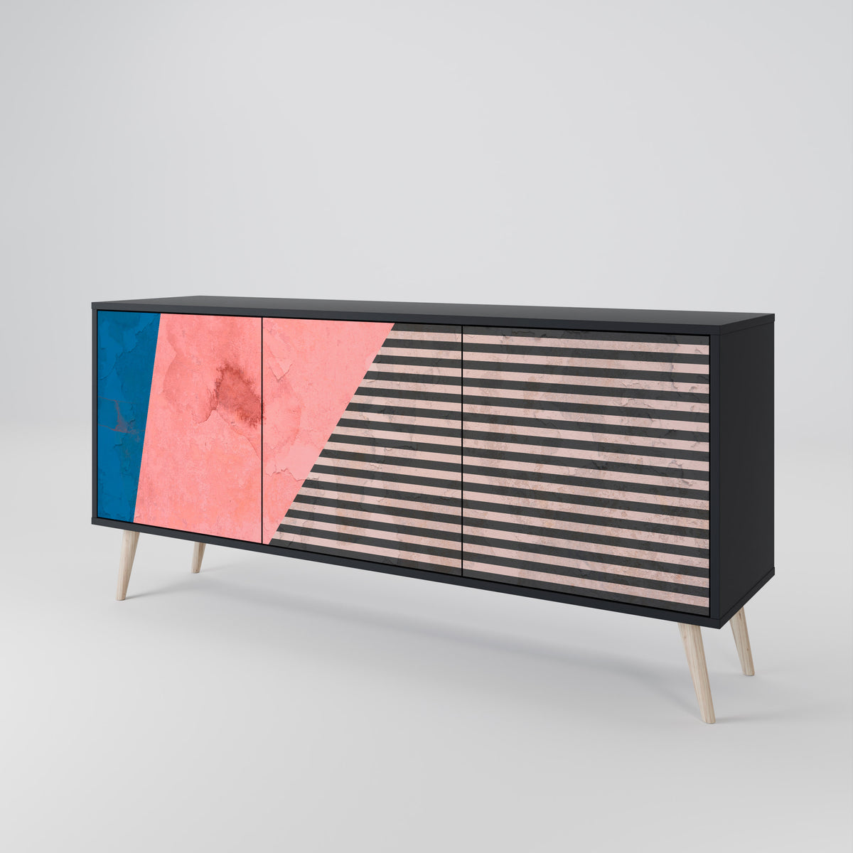 GLAMOROUS STRIPE Aparador de 3 Portas