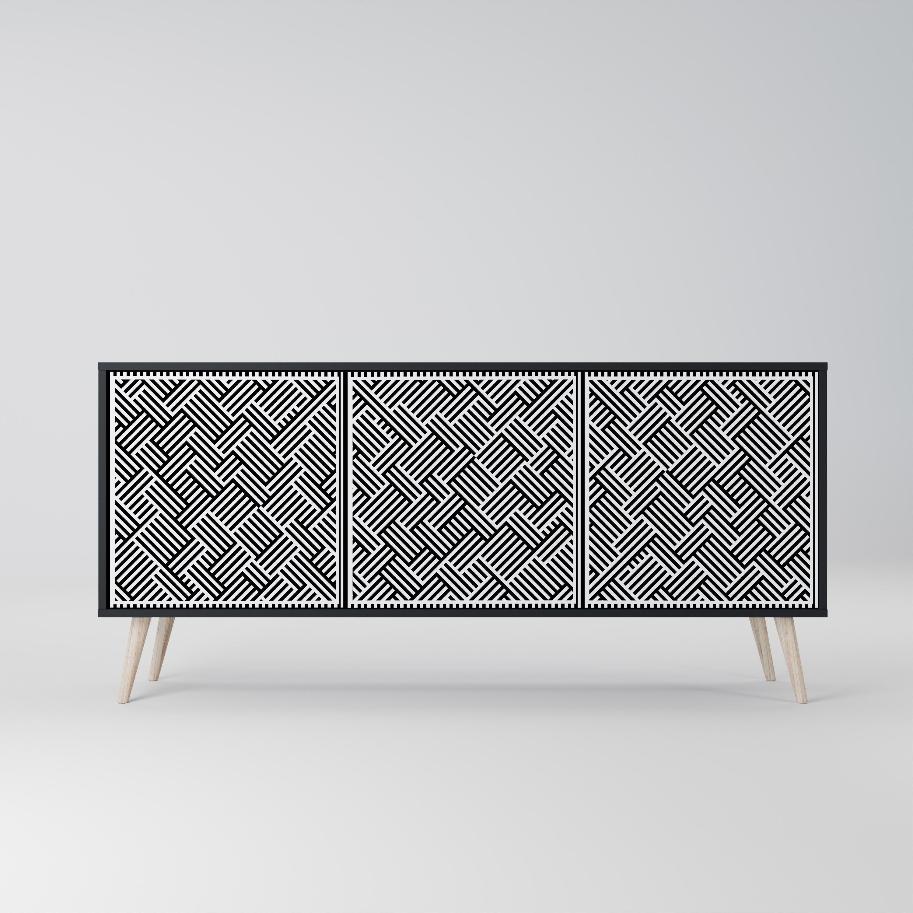 TEMPORARY SEQUENCE Aparador de 3 Portas em Acabamento Preto