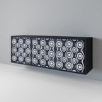 GRAPHITE EYES 3-Door Sideboard in Black Finish