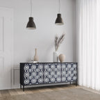 GRAPHITE EYES 3-Door Sideboard in Black Finish