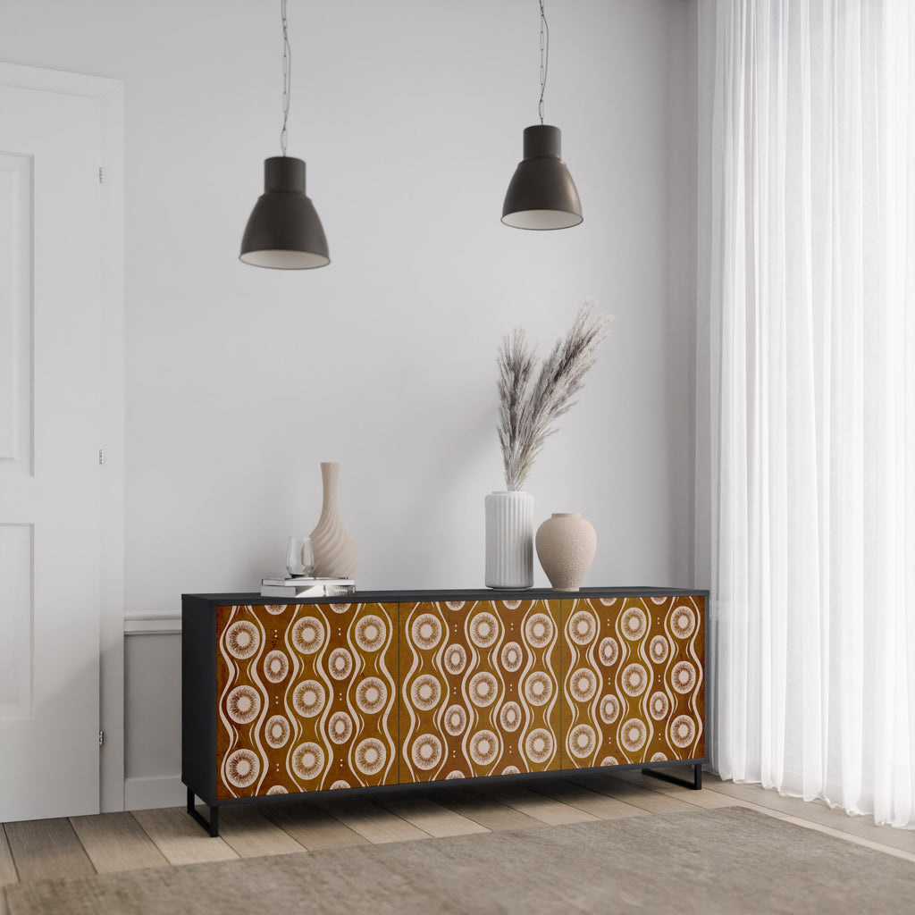 BROWN EYES 3-Door Sideboard in Black Finish