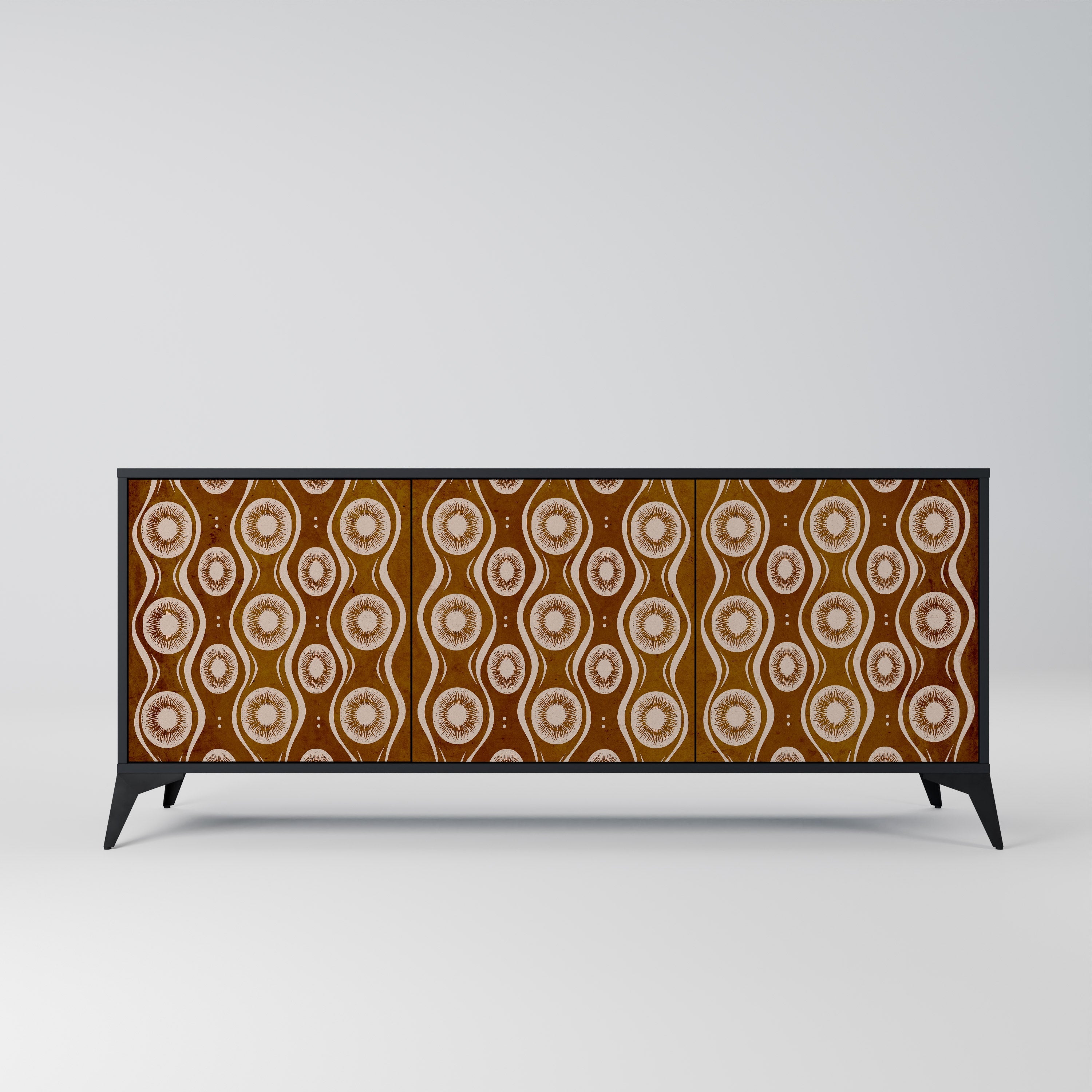 BROWN EYES 3-Door Sideboard in Black Finish