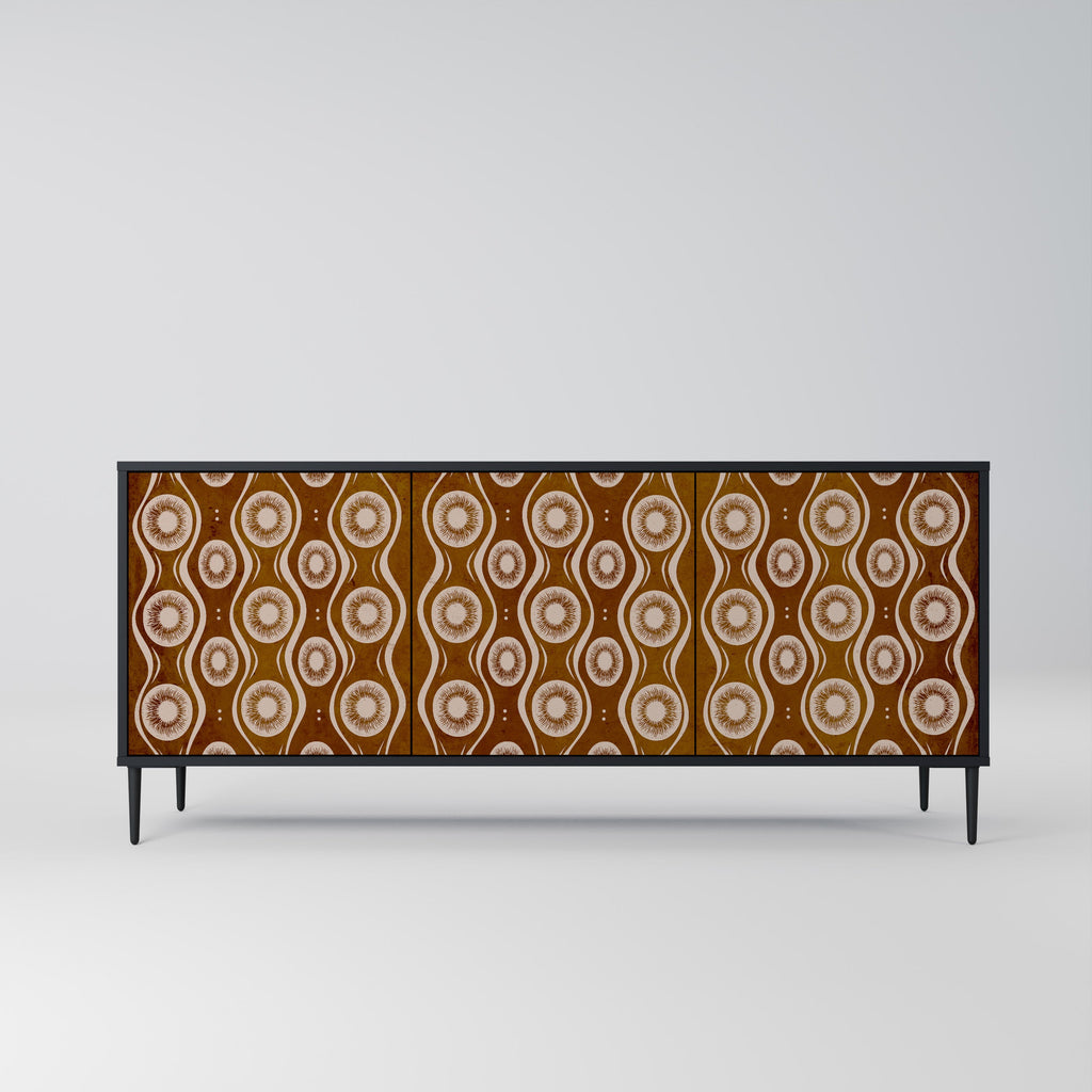 BROWN EYES 3-Door Sideboard in Black Finish