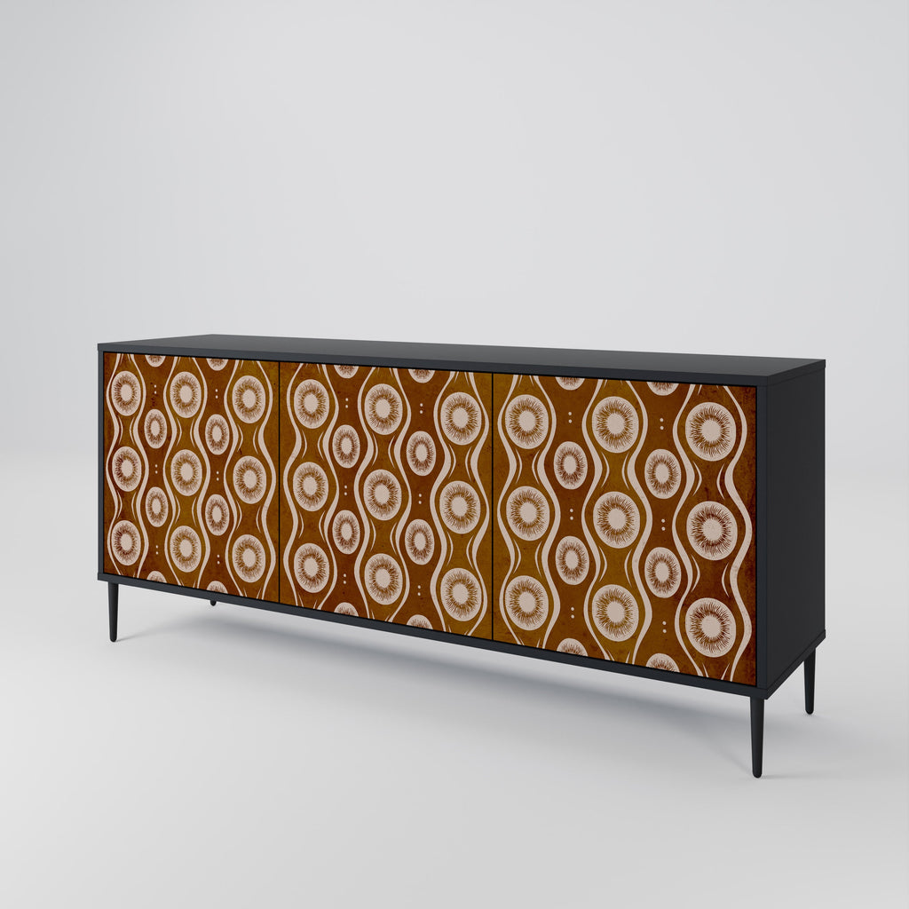 BROWN EYES 3-Door Sideboard in Black Finish