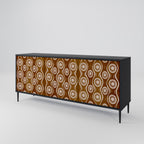 BROWN EYES 3-Door Sideboard in Black Finish