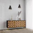 BROWN EYES 3-Door Sideboard in Black Finish
