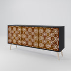 BROWN EYES 3-Door Sideboard in Black Finish