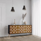 BROWN EYES 3-Door Sideboard in Black Finish